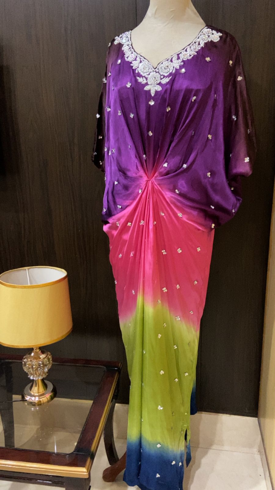 Ombre Dyed Pure Silk Kaftan