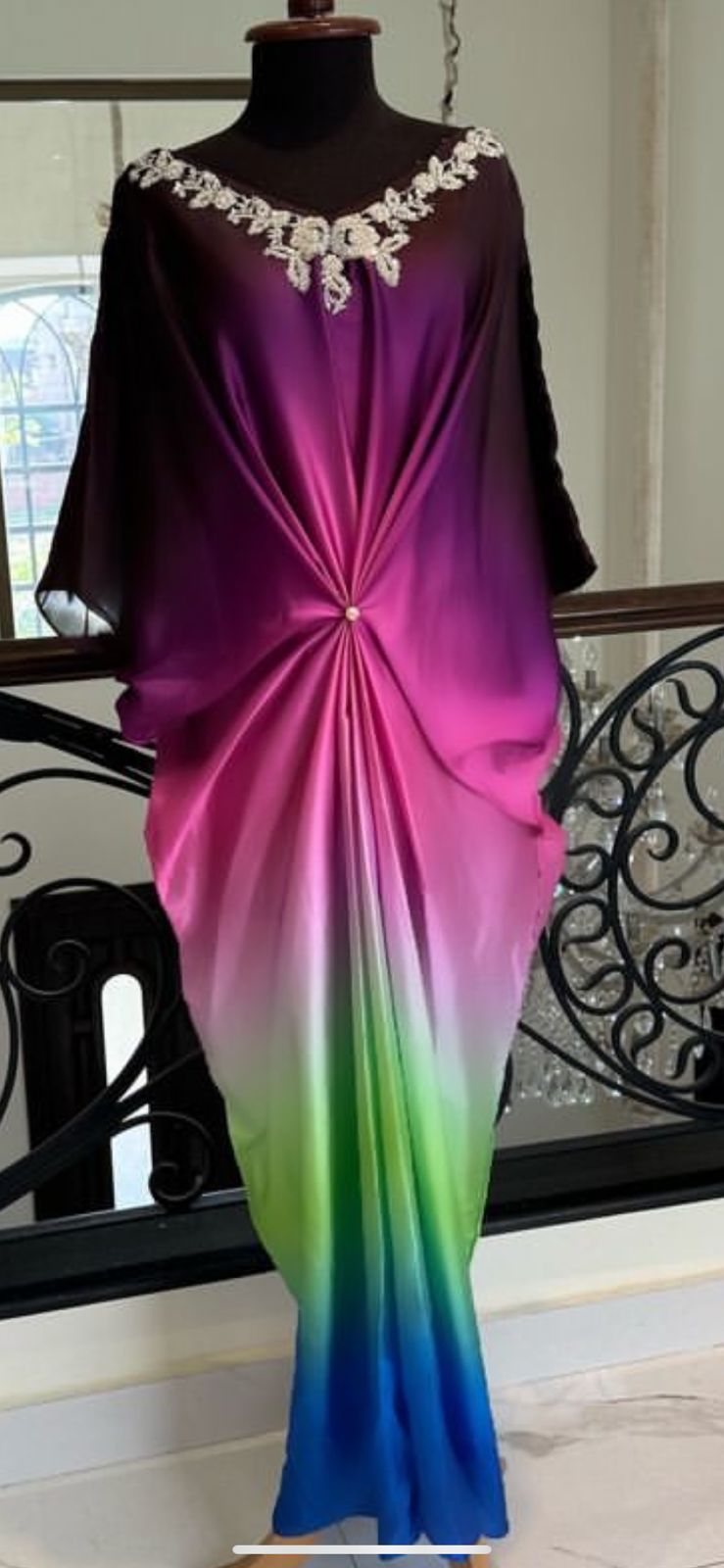 Ombre Dyed Pure Silk Kaftan