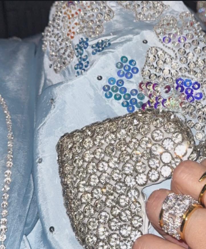 Ice Blue Tussle Silk Ensemble