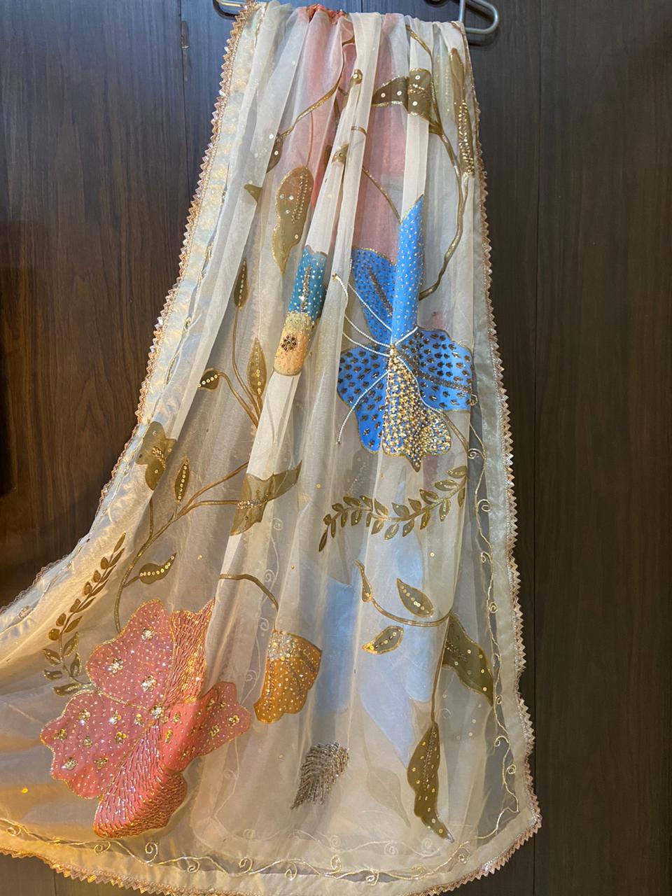 Hand-Painted Tussle Silk Ensemble