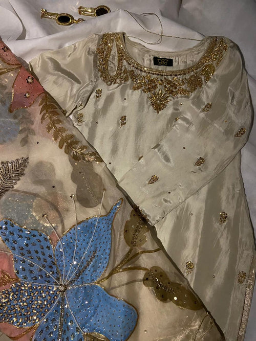 Hand-Painted Tussle Silk Ensemble